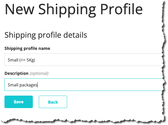 Create Shipping Profile