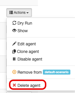 Delete agents